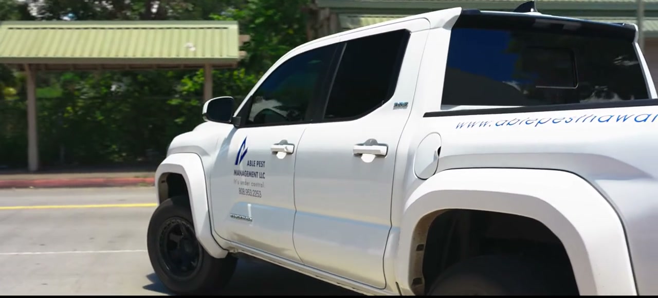 An Able Pest Management truck on the road