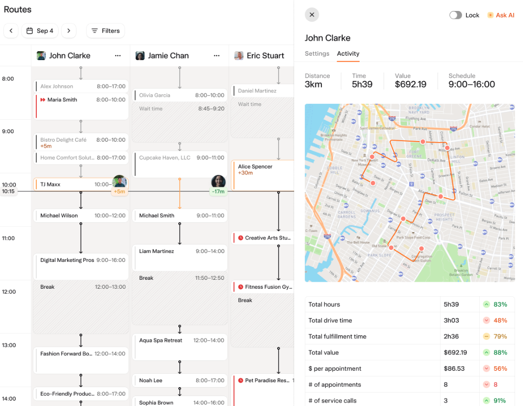 Scheduling and Dispatching in Solea