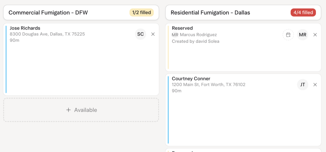 Capacity Planning in Solea