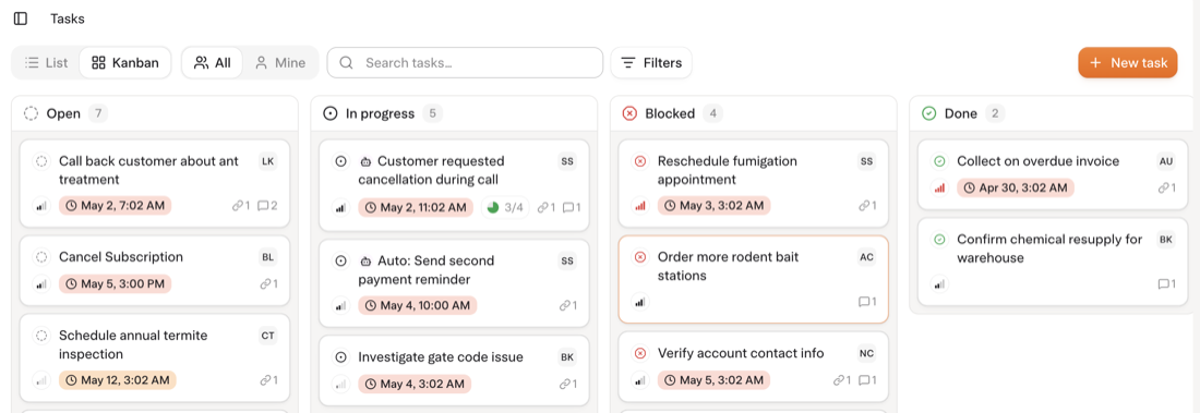 Tasks in Solea