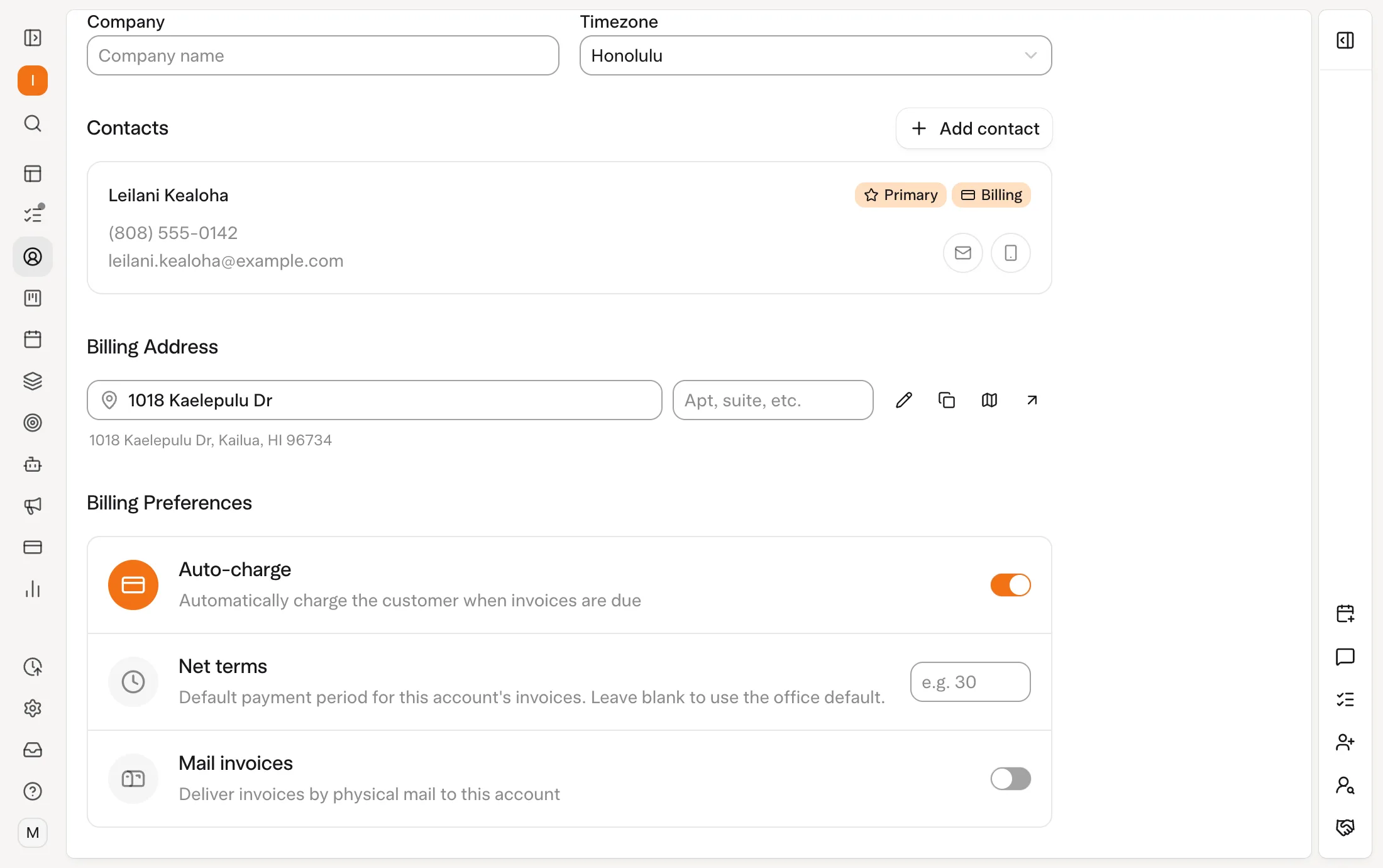 Solea app: Billing & payments (demo data)