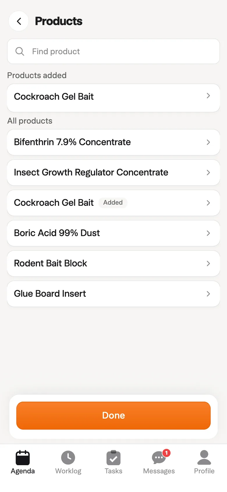 Solea technician app: Chemical & EPA tracking (demo data)